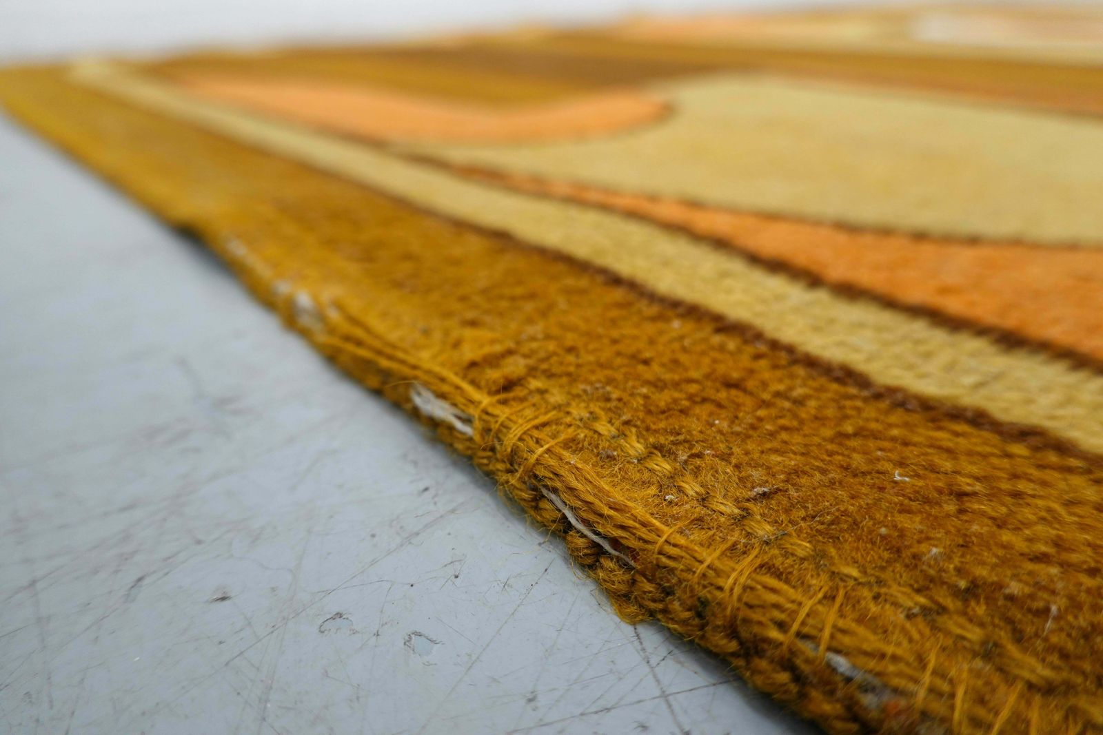 Abstract Orange, Yellow And Brown Wool Carpet, 1970s photo furniture
