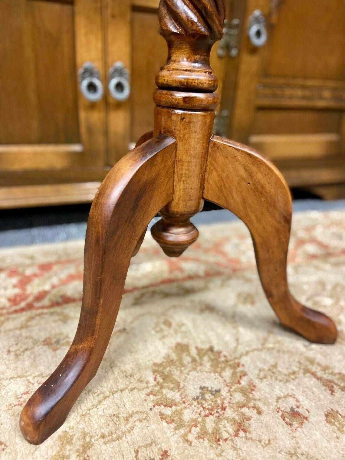 Vintage Large Turned Wood Column Plant Holder / / Solid Wood Column / Barley Twist Detail / Free Delivery photo furniture