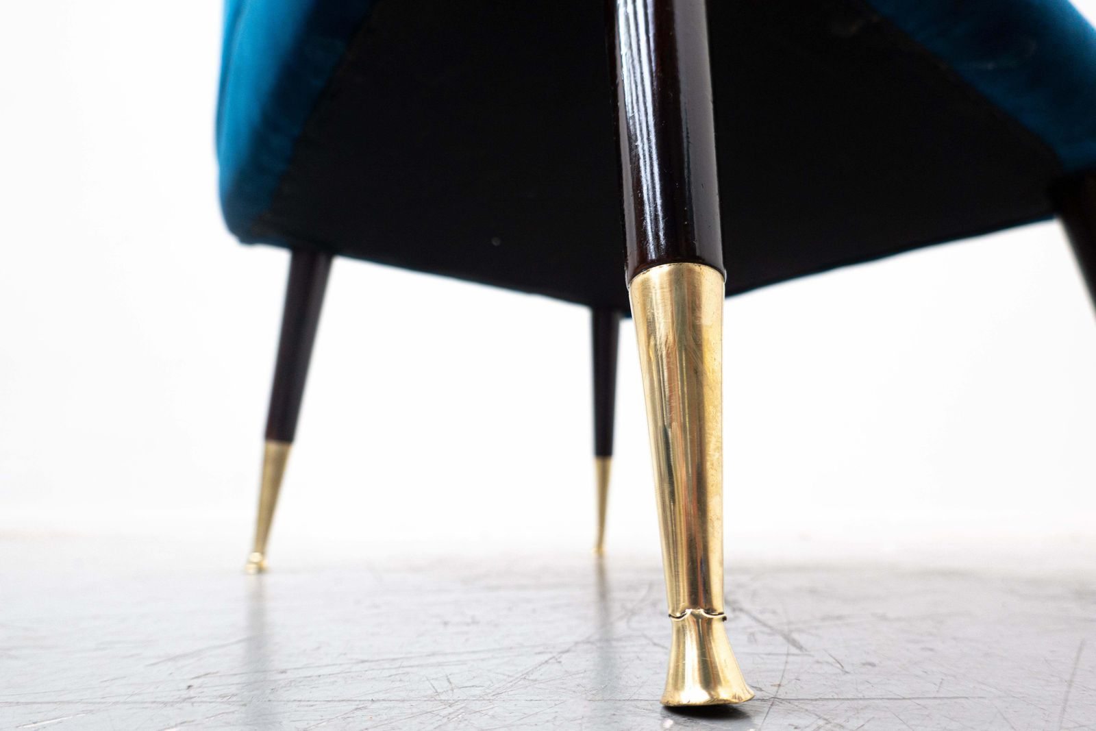 Mid Century Modern Italian Seating Set, Blue Velvet, 1950s photo 2548.0