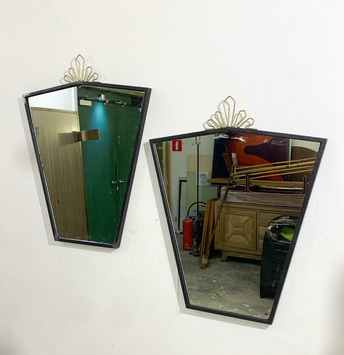 Mid Century Modern Pair Of Mirrors, Italy, 1950s photo Home Decor