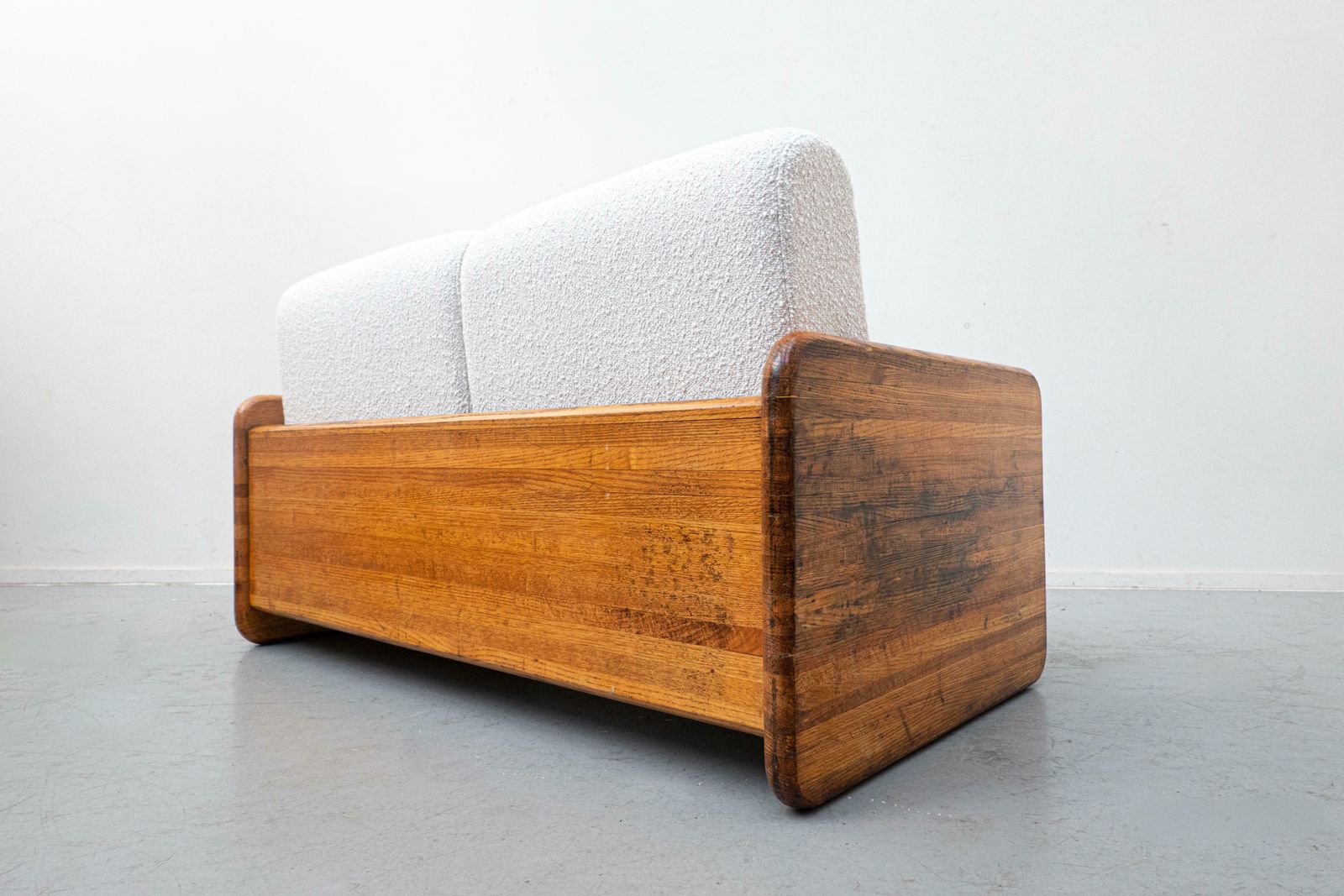 16557.0 Mid Century Modern Italian Lounge Set, White Boucle And Oak, 1960s photo