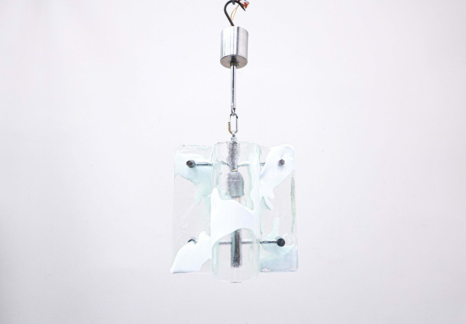 Mid Century Modern Italian Murano Glass Suspension By Mazzega, 1960s photo furniture