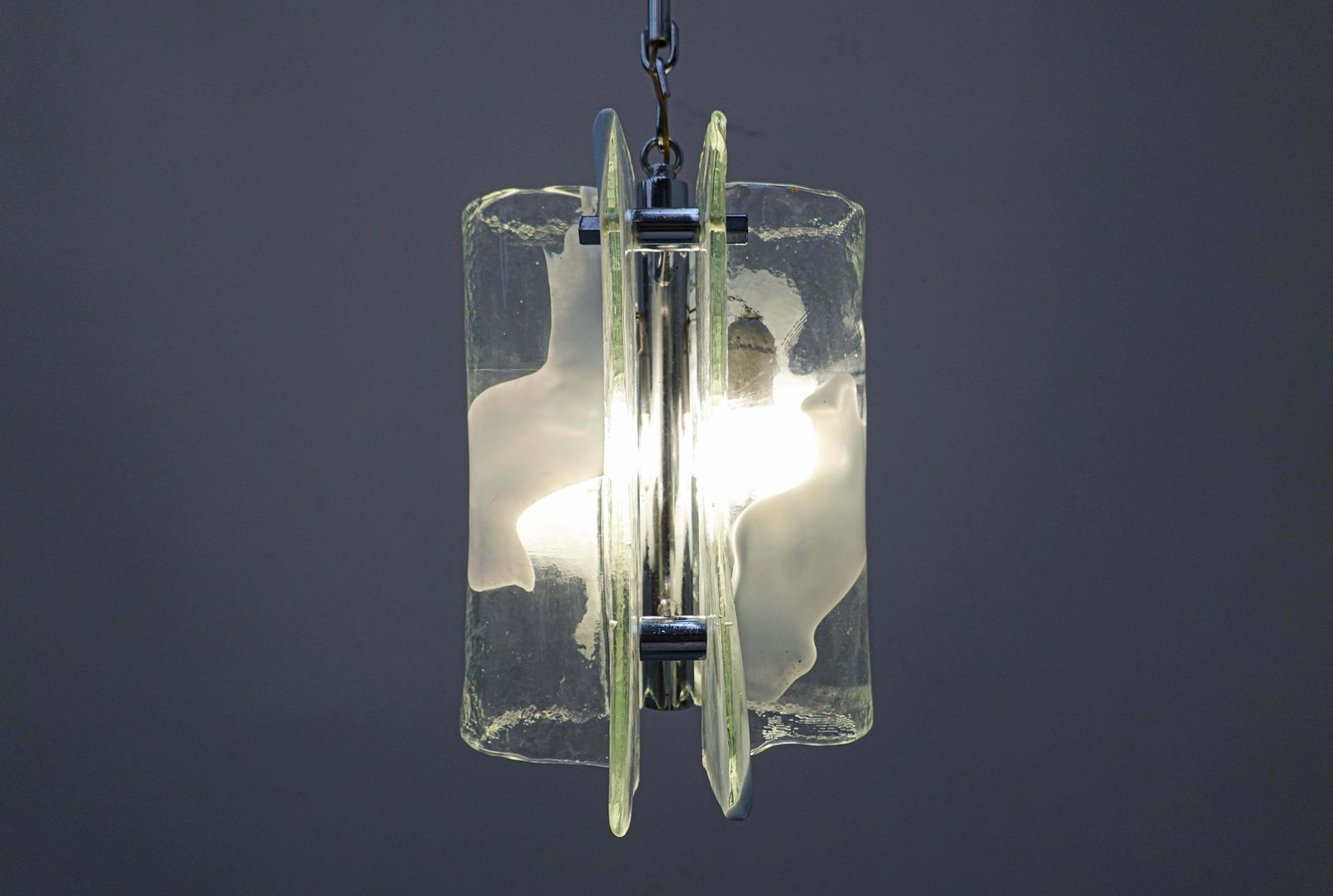 Mid Century Modern Italian Murano Glass Suspension By Mazzega, 1960s photo vinterior
