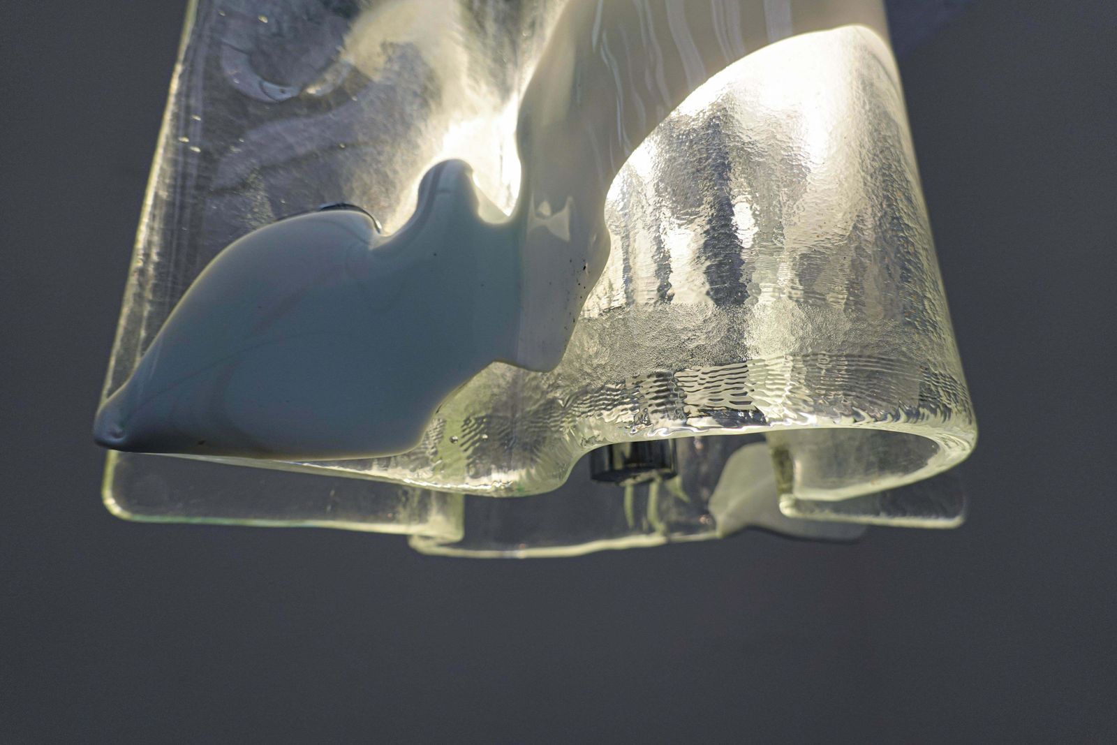 Mid Century Modern Italian Murano Glass Suspension By Mazzega, 1960s photo vintage