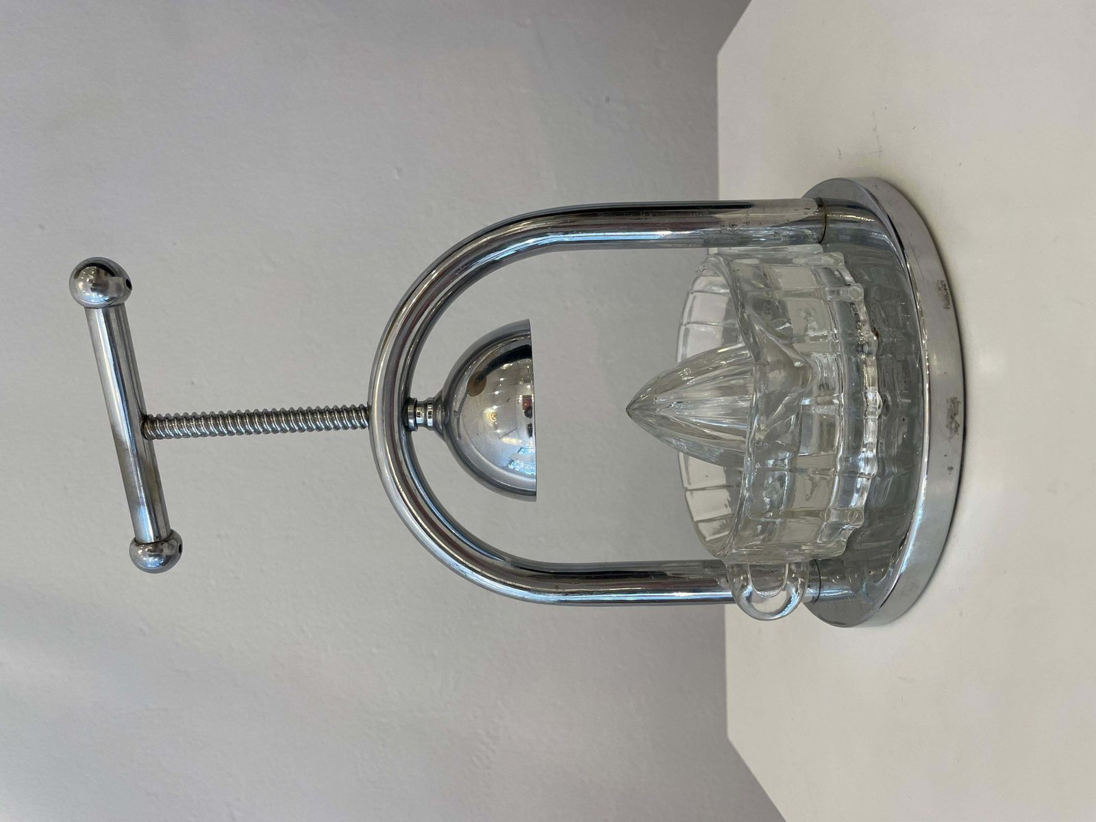 Home Decor Metal And Glass Modernist Citrus Squeezer By Jacques Adnet, France, 1930s photo