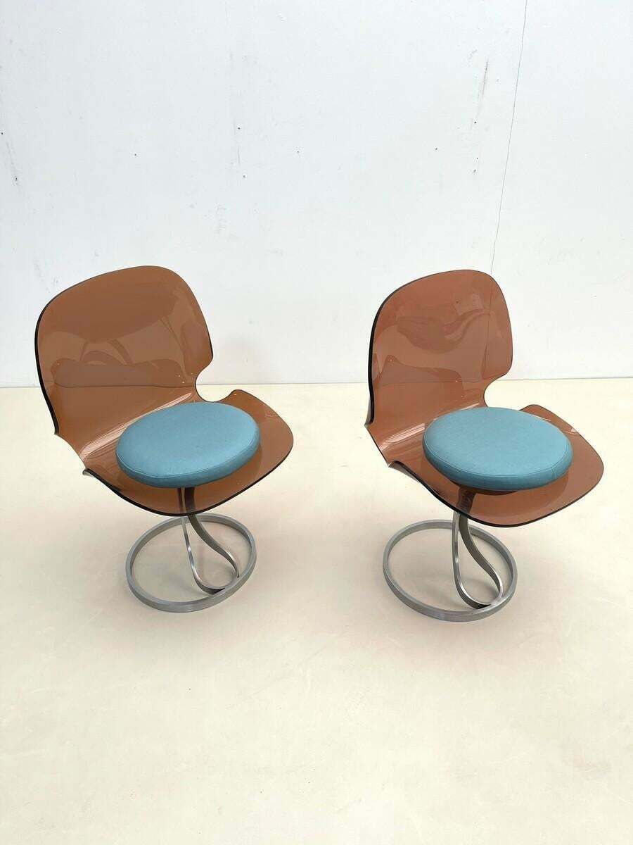 Pair Of Mid Century Modern Plexiglass Chairs, 1970 photo furniture