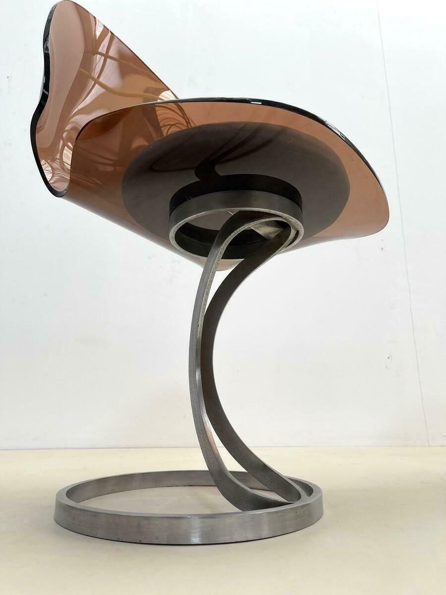 Pair Of Mid Century Modern Plexiglass Chairs, 1970 photo vintage