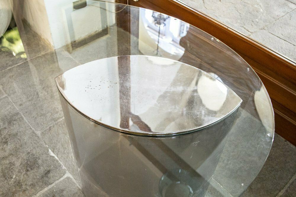 Italian Chrome And Glass Lunario Dining Table By Cini Boeri For Gavina, 1971 photo 5359.0