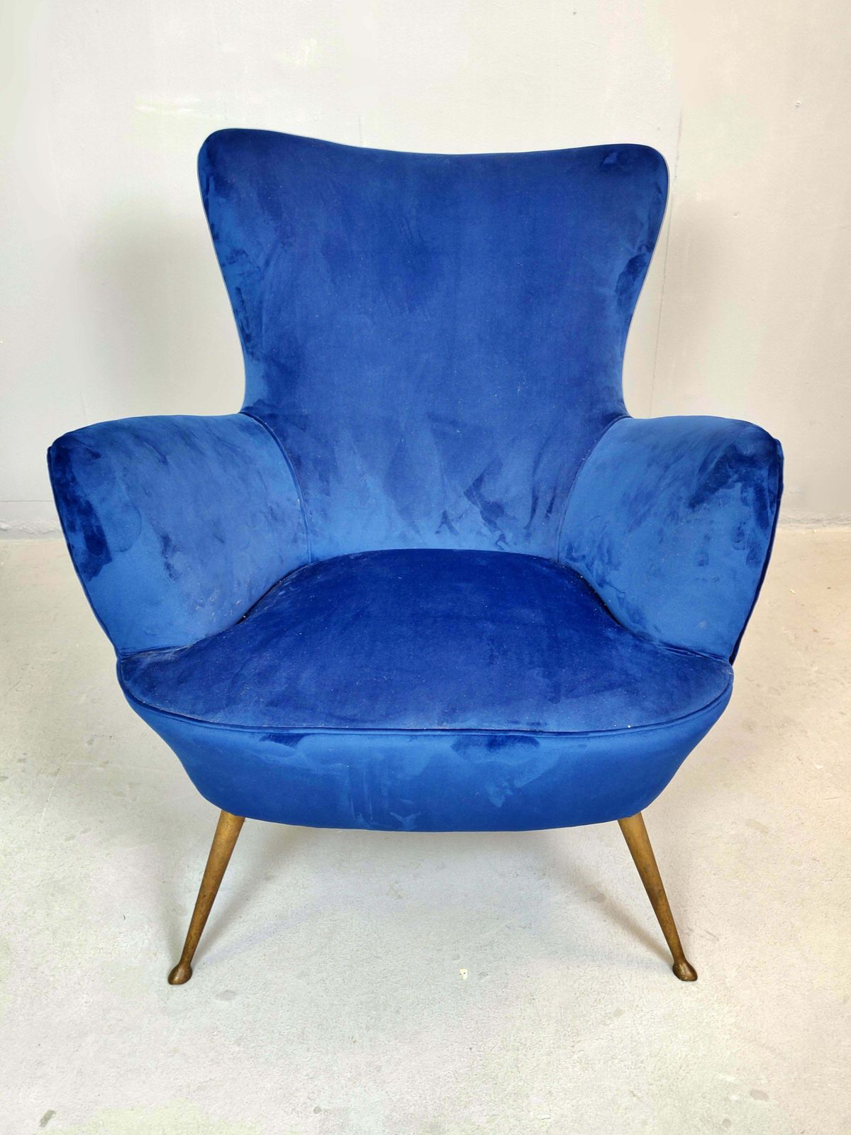 Pair Of Italian Armchairs, New Upholstery, 1950s photo for sale