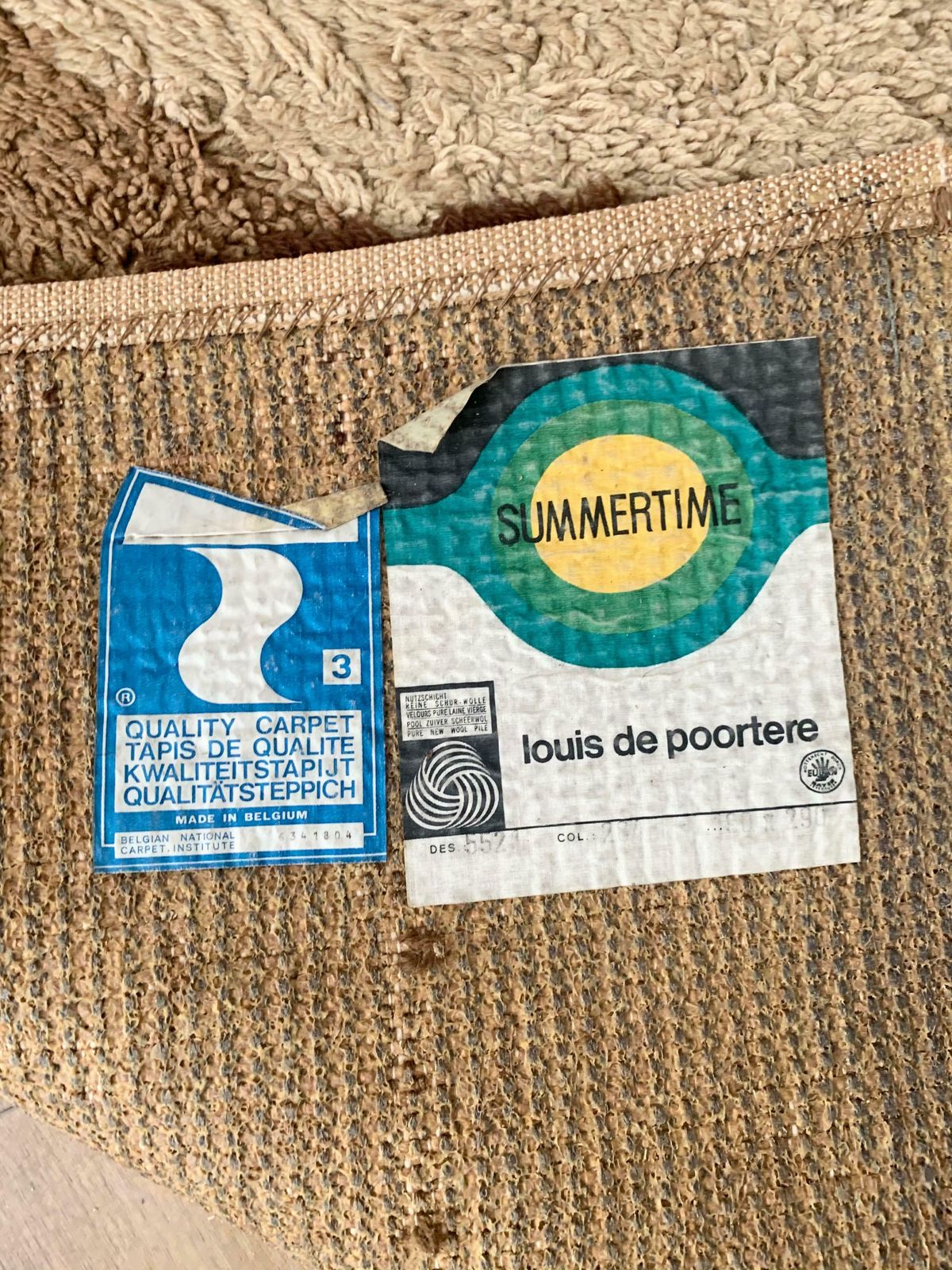 Mid Century Rug ''''Summertime'''' Collection By Louis De Poortere, Belgium 1970s photo 2442.0