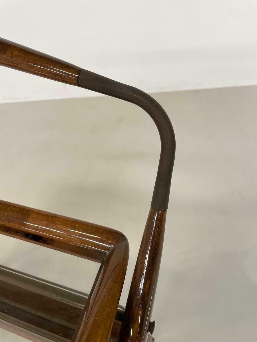 Mid Century Modern Walnut And Brass Trolley By Cesare Lacca For Cassina, 1950s photo 1990.0