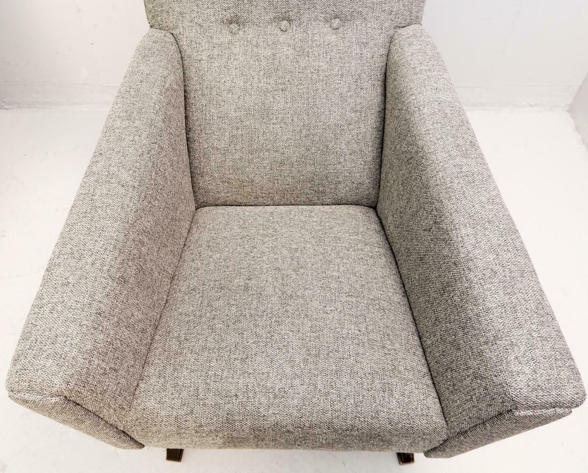 Pair Of Italian Comfortable Armchairs With High Backs, New Upholstery photo buy