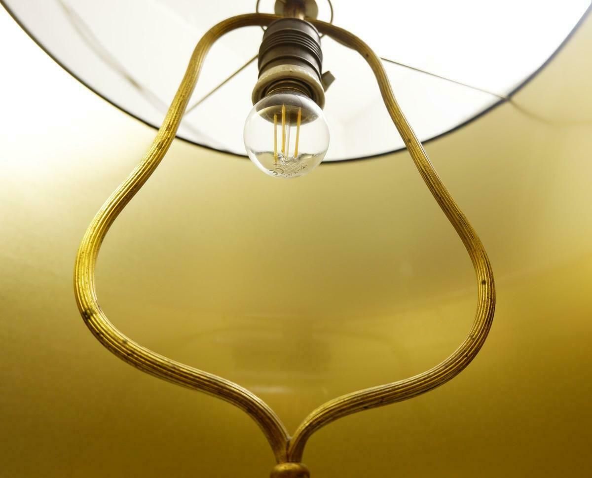 Gilded Wood Floor Lamp By Alfred Chambon, 1930s photo vinterior