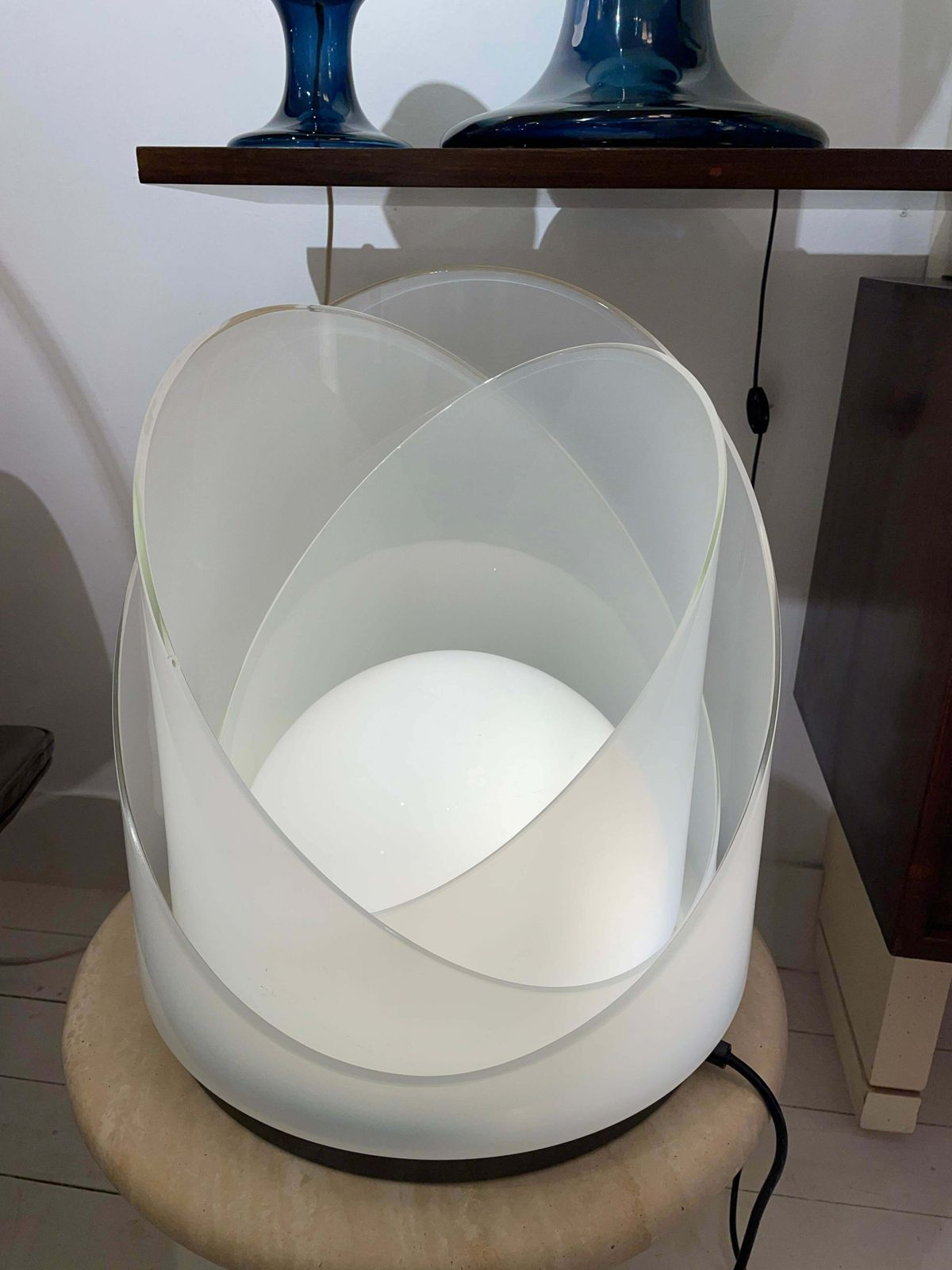 Mid Century Modern Modular White Table Lamp By Carlo Nason For Mazzega, 1960s photo Lighting