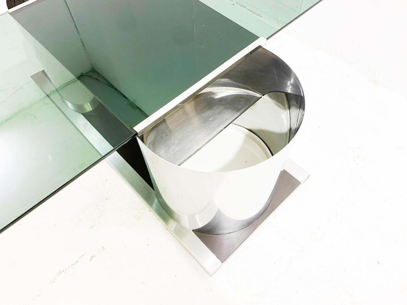 Mid Century Modern Chrome And Smoked Glass Modular Coffee Table, Italy, 1970s photo buy