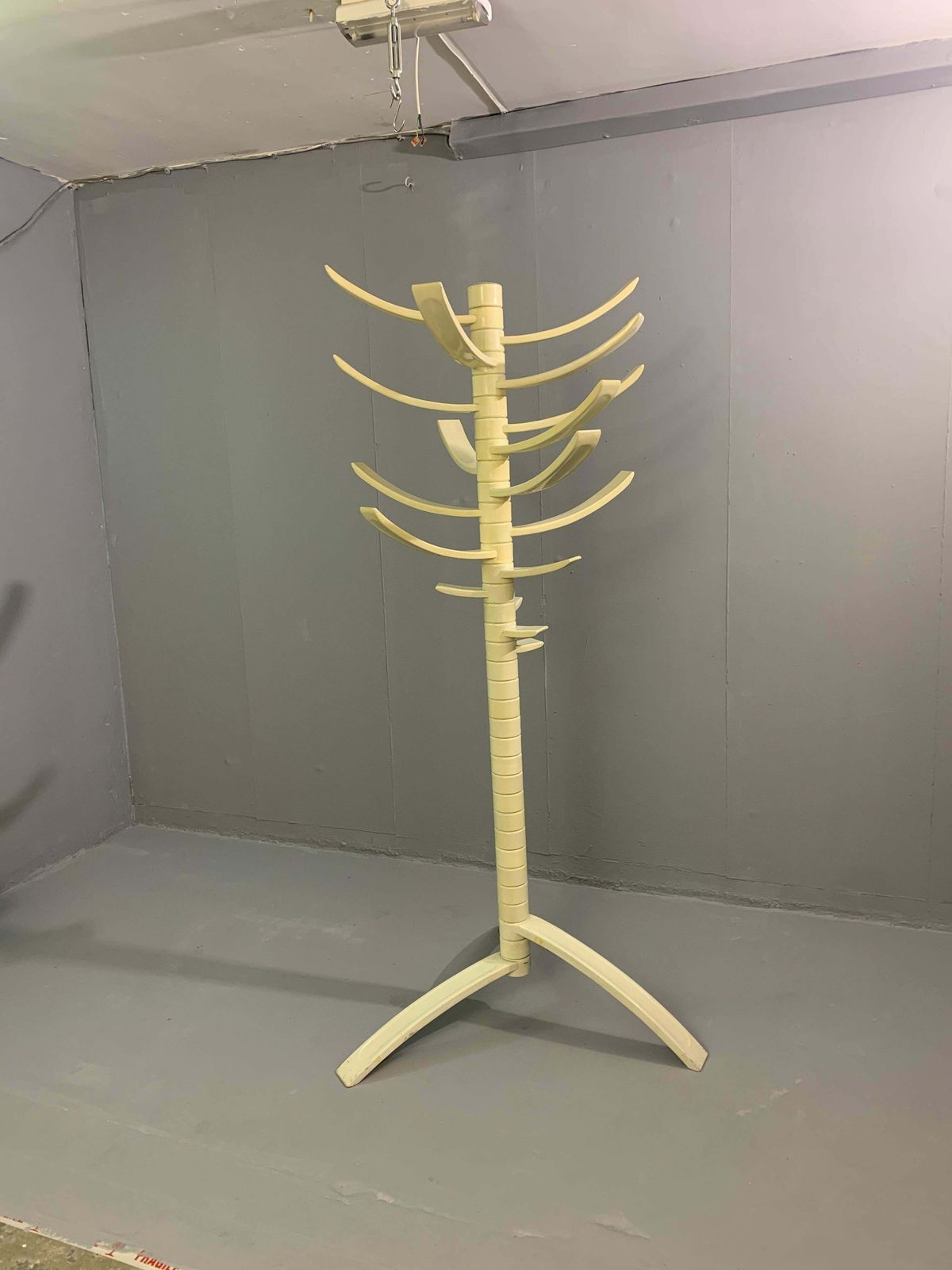 Sculptural White Lacquered Wood Coat Rack By Bruce Tippett Renna photo Furniture
