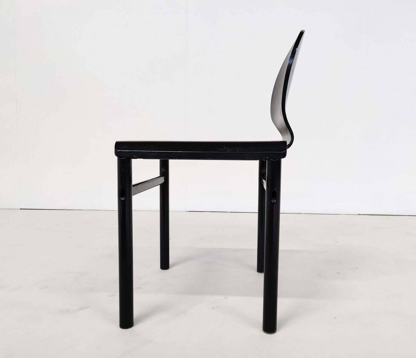 Mid Century Modern Rare Set Of 4 Chairs By Afra And Tobia Scarpa, Molteni, 1960s photo for sale