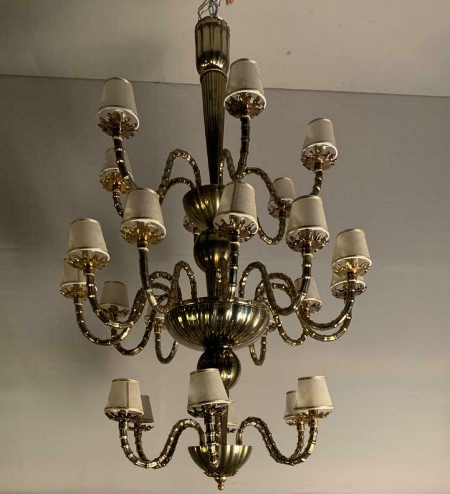 Venetian Murano Glass Chandelier, Italy, Circa 1980 photo Lighting