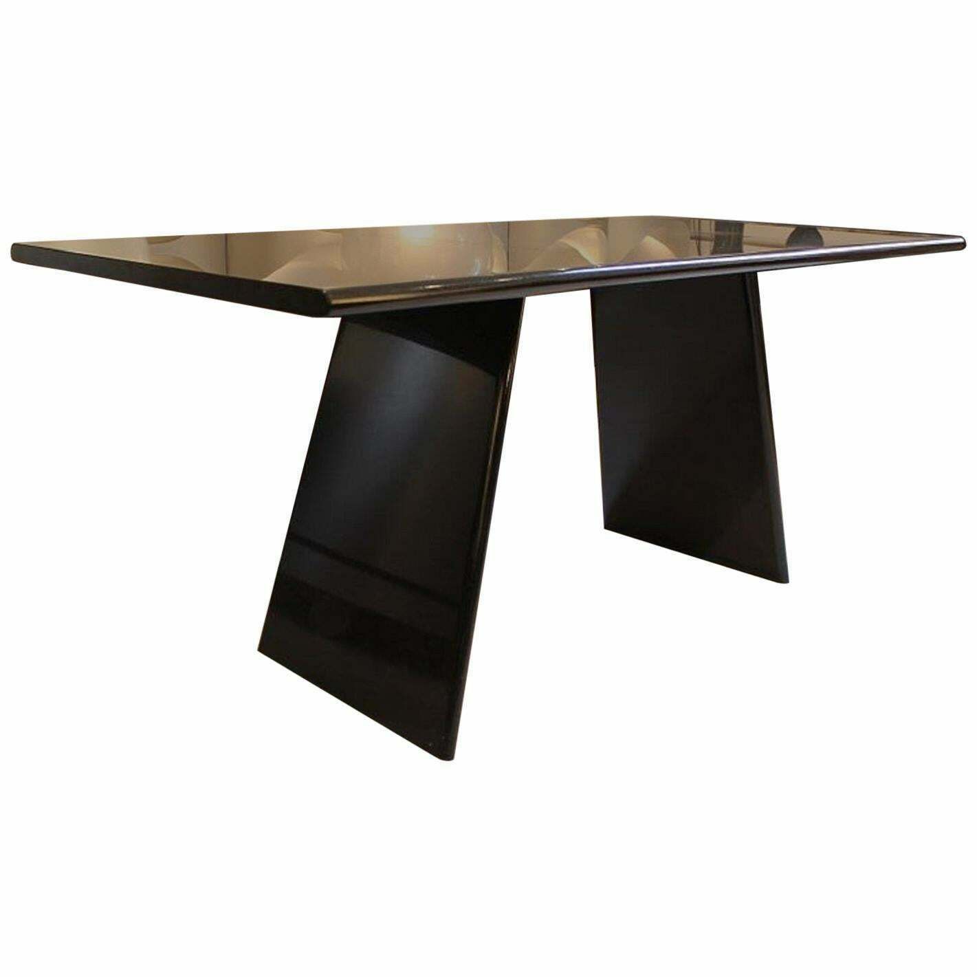 "Asolo" Table By Angelo Mangiarotti In Black Granite, Italy, Circa 1980