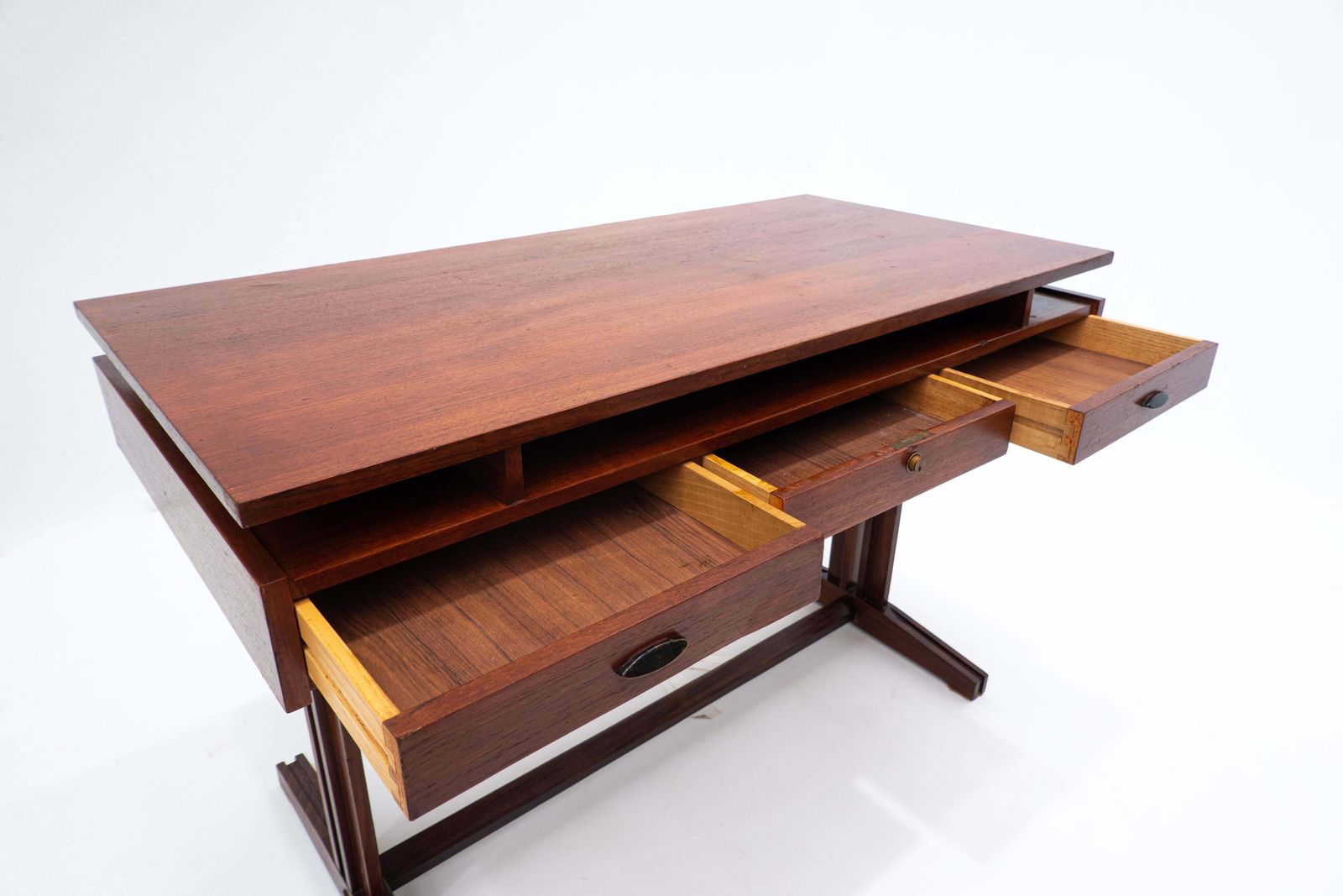 Furniture Mid Century Modern Wooden Desk, Italy, 1960s photo