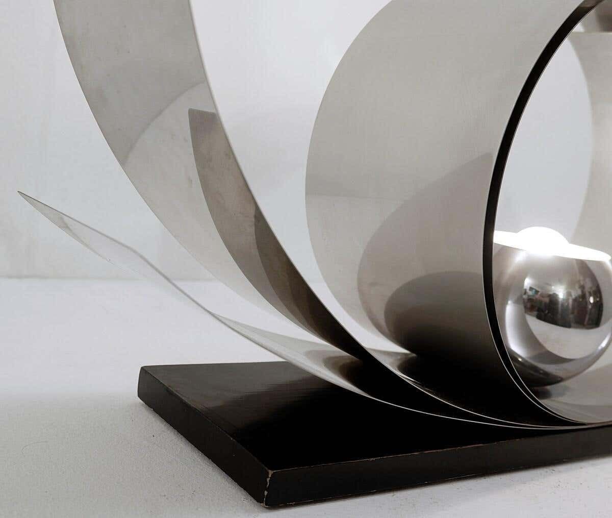 Mid Century Modern Metal And Wood Desk Lamp, Italy, 1970s photo furniture