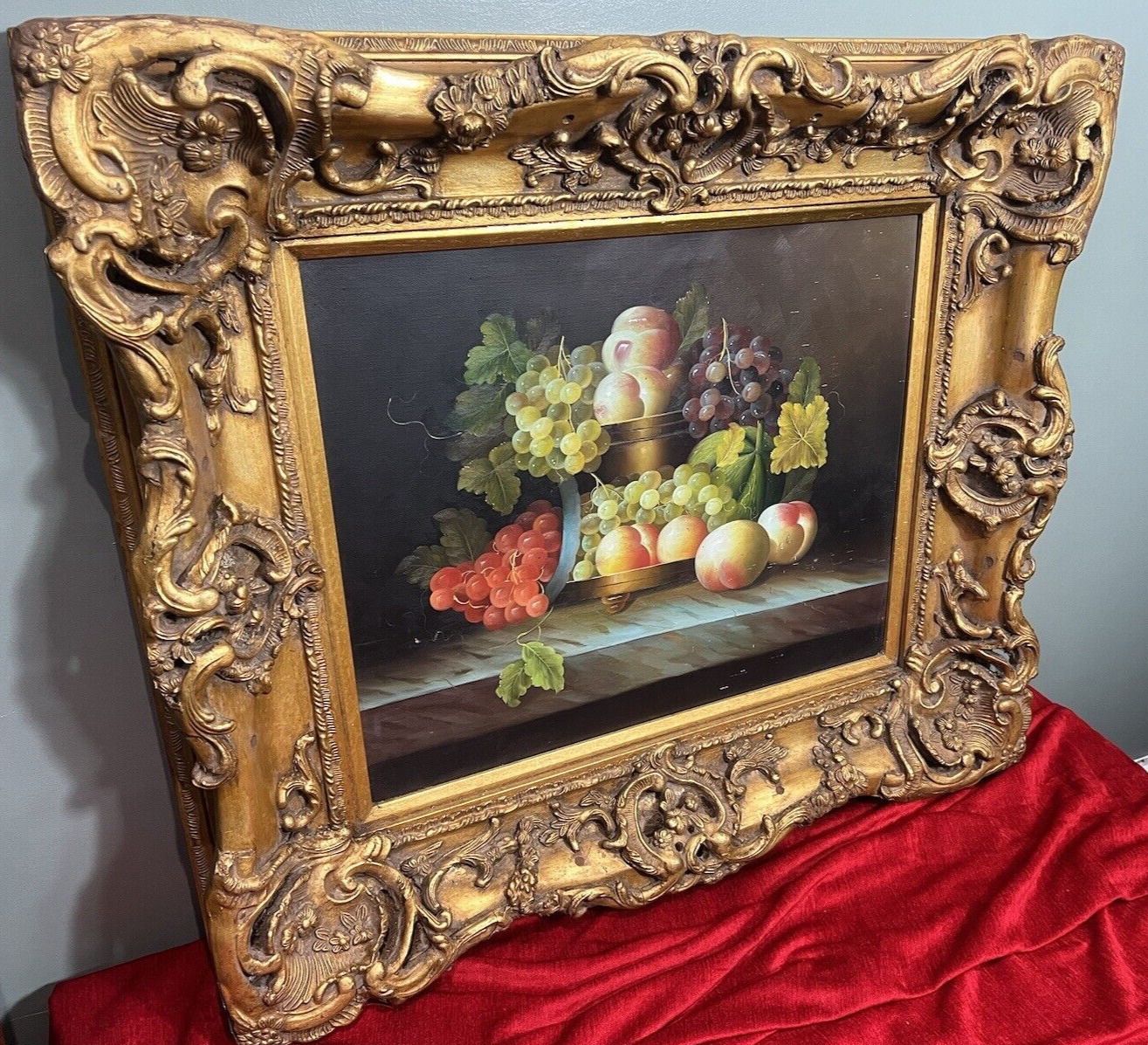 Art Fine Art Italianate Ripe Fruits Still Life Oil Painting After Esteban Murillo photo