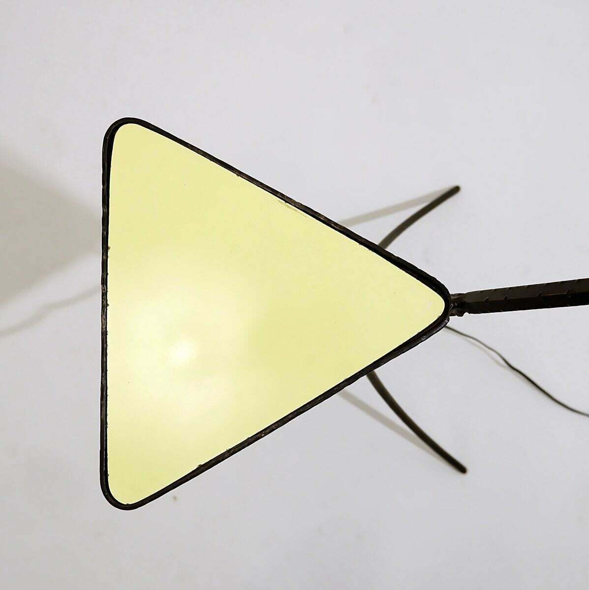 Mid Century Wrought Iron Tripod Floor Lamp With Shelf, Italy, 1960s photo vintage