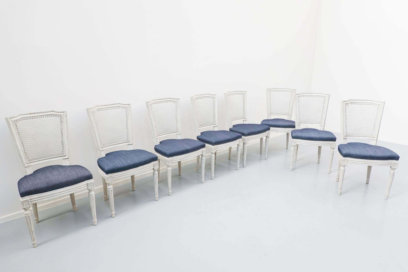 Set Of 8 Chairs, Louis XVI Style, New Upholstery photo Furniture