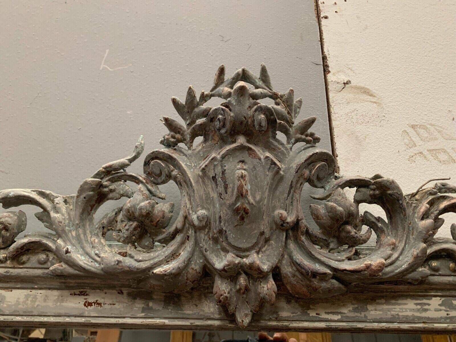 Louis XV Style Mirror In Wood And Patinated Stucco 19th Century photo vintage