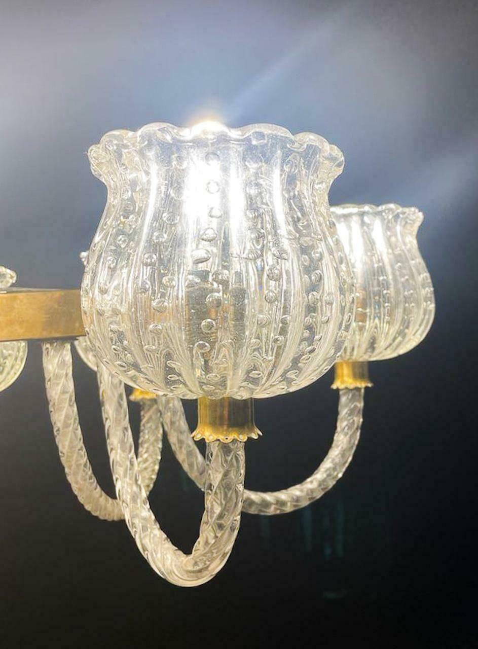 Murano Glass Chandelier, Barovier Style, Italy, 1950s photo furniture