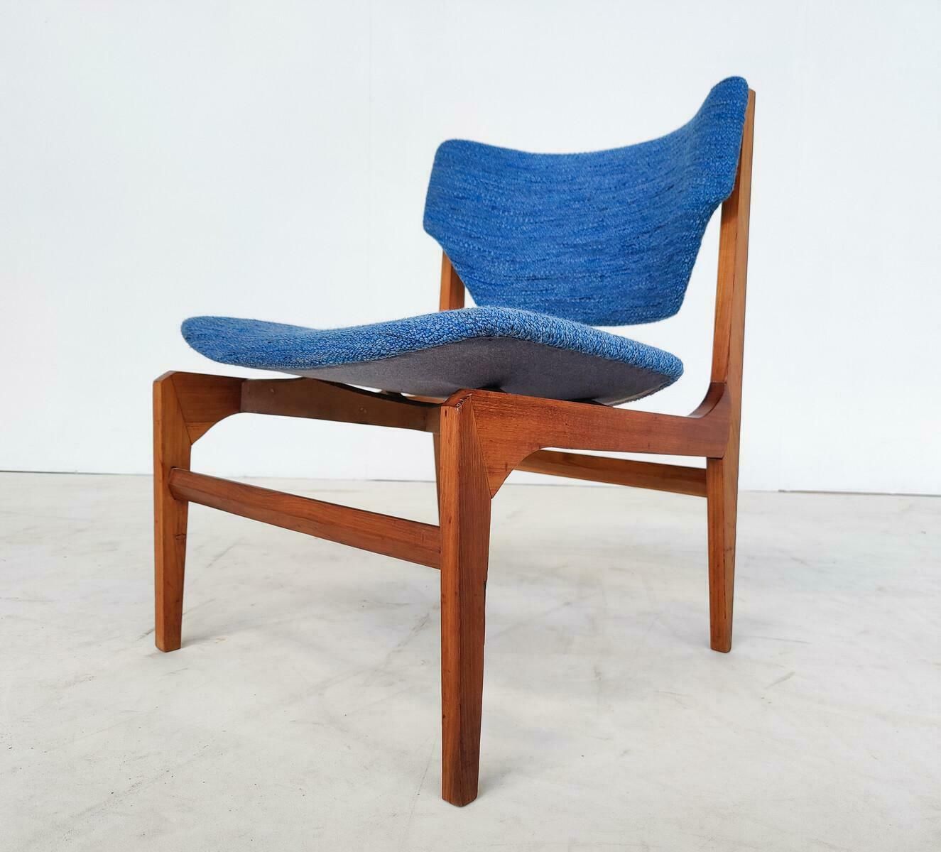 Mid Century Modern Set Of Two Armchairs With Matching Ottoman, Italy, 1960s photo vintage