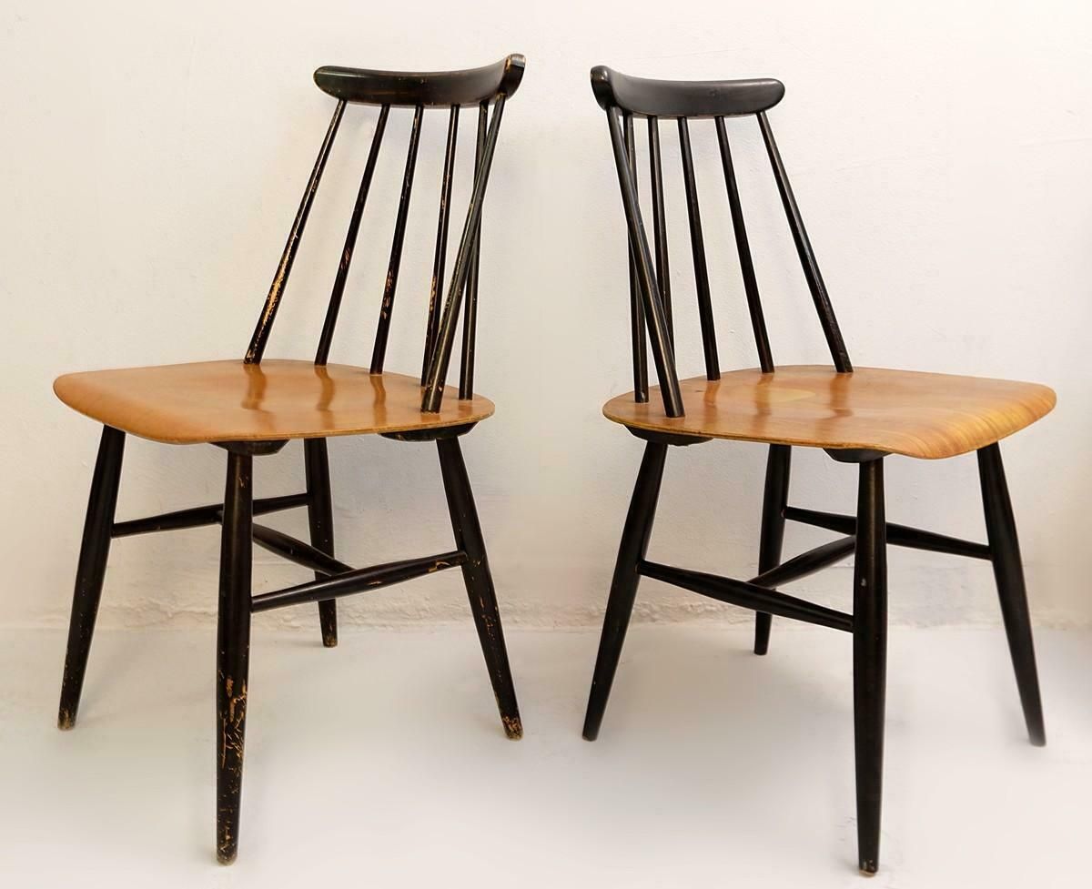 Set Of 7 ''Fanett'' Dining Chairs By Ilmari Tapiovaara For Edsby Verken photo buy