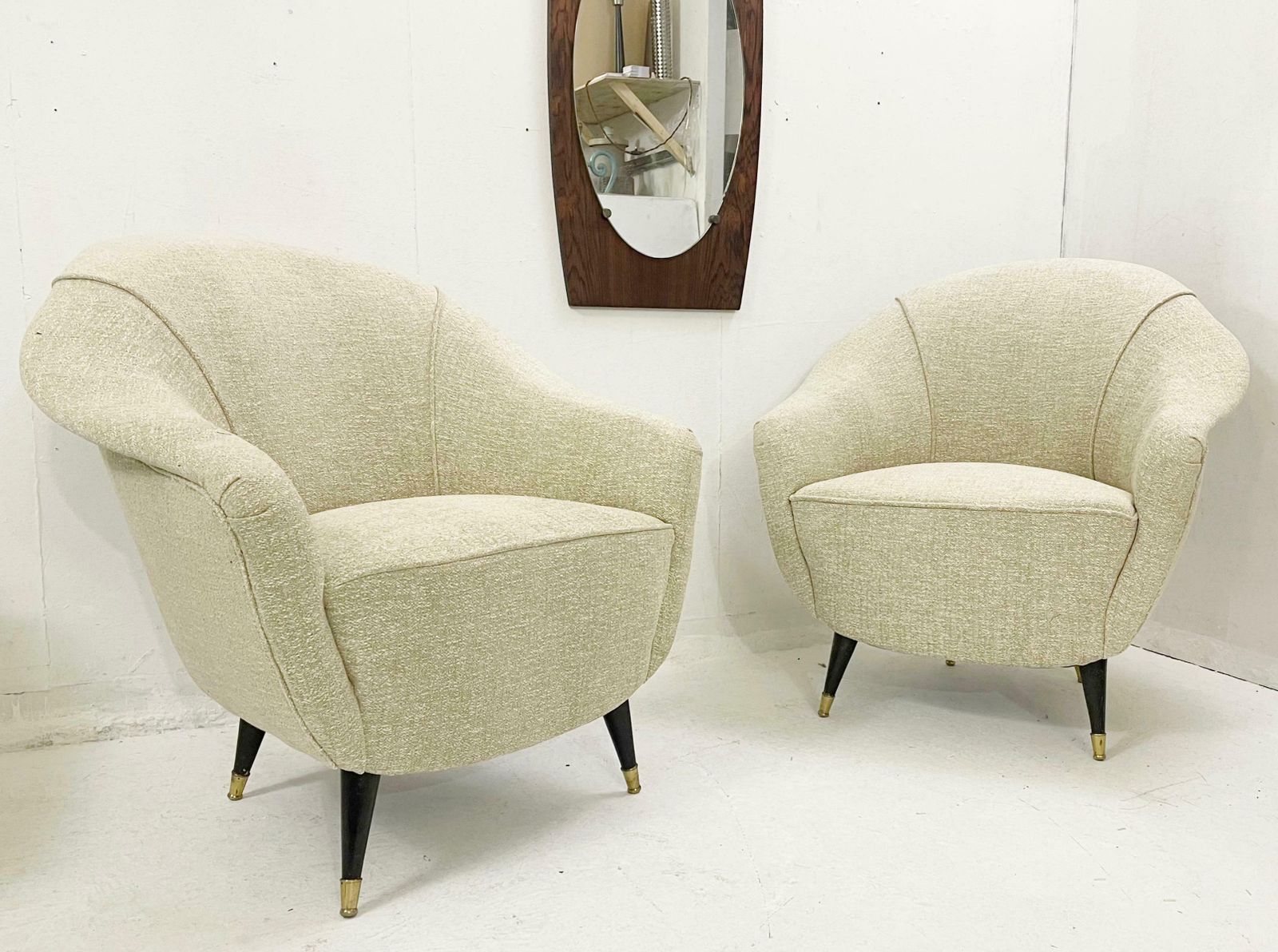 Pair Of Mid Century Armchairs, Italy 1950s photo for sale