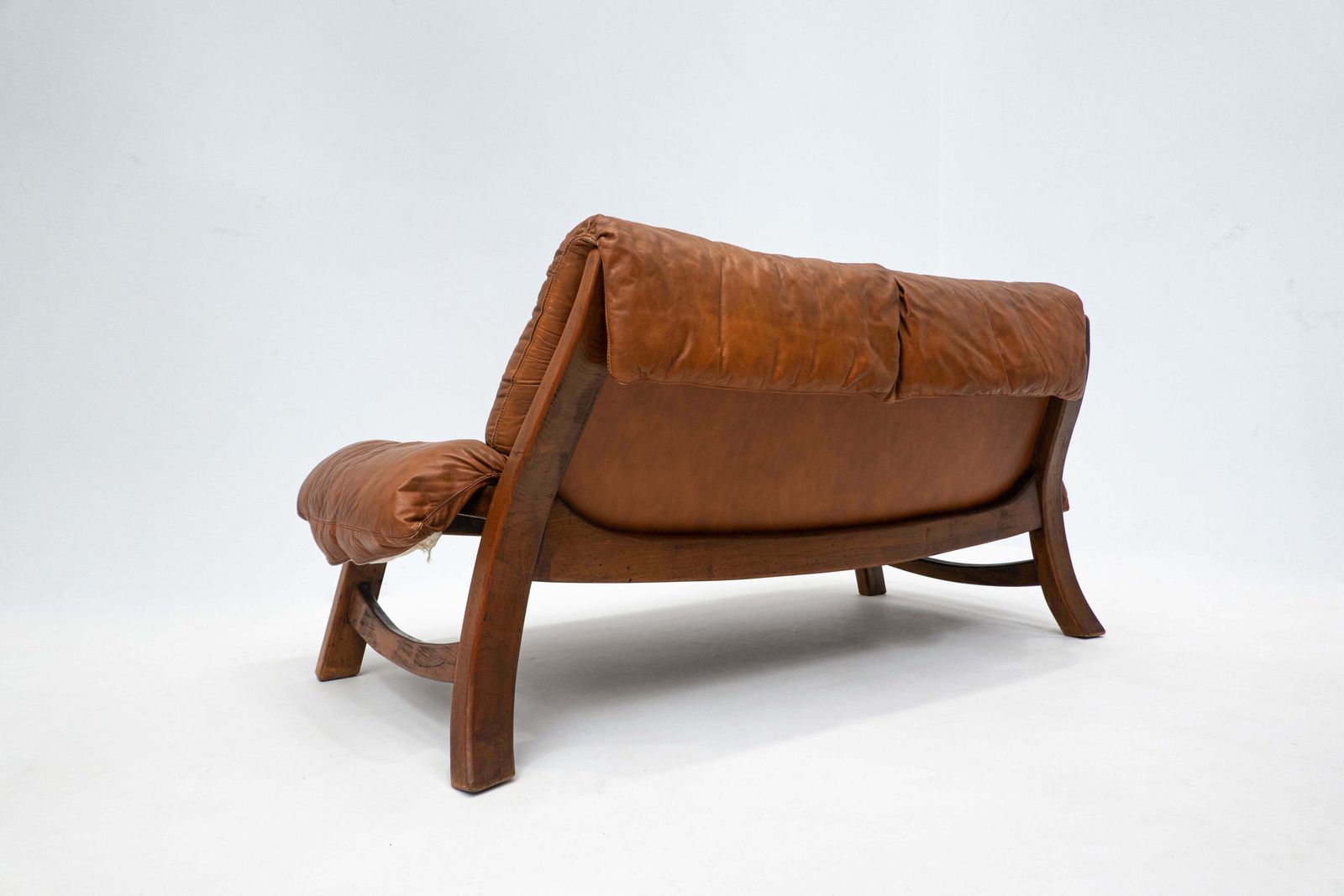 Mid Century Lounge Set, Original Cognac Leather, Brazilian Style, 1960s photo 6050.0