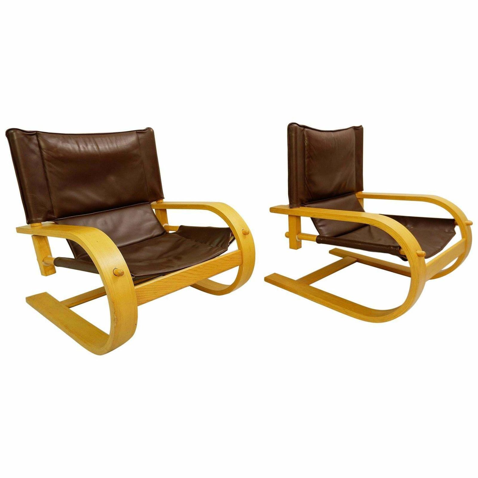 Pair Of "Scacciapensieri" Chairs By De Pas, D''Urbino And Lomazzi For Poltronova