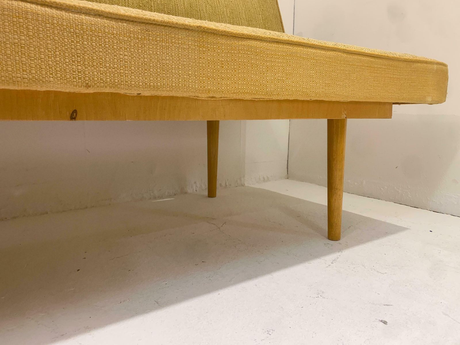 Mid Century Modern Yellow Sofa Bed, Original Fabric By Miroslav Navratil photo Furniture