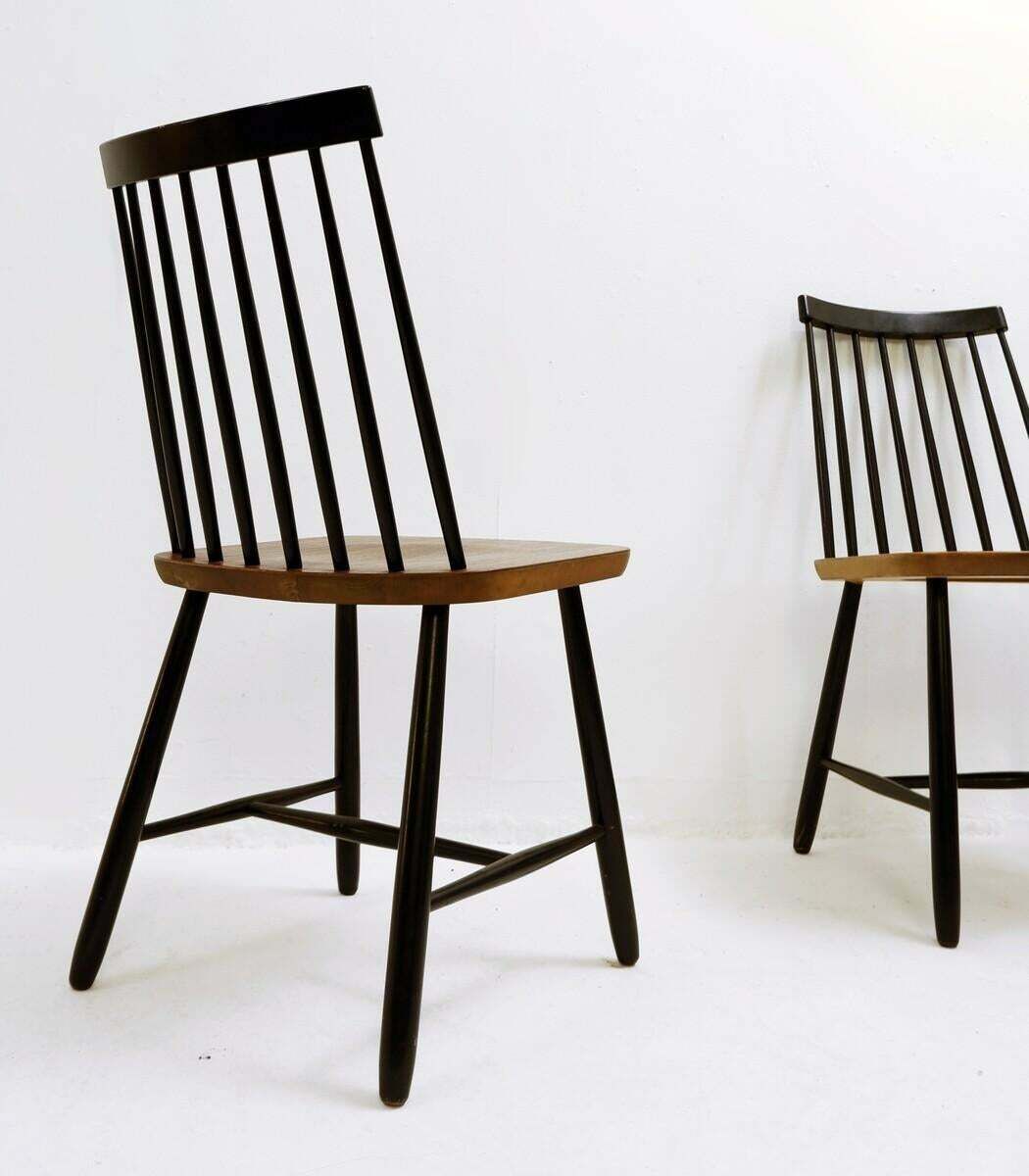 Mid Century Spindle Back Dining Chairs By Yngve Ekström For Pastoe, Netherlands photo vinterior