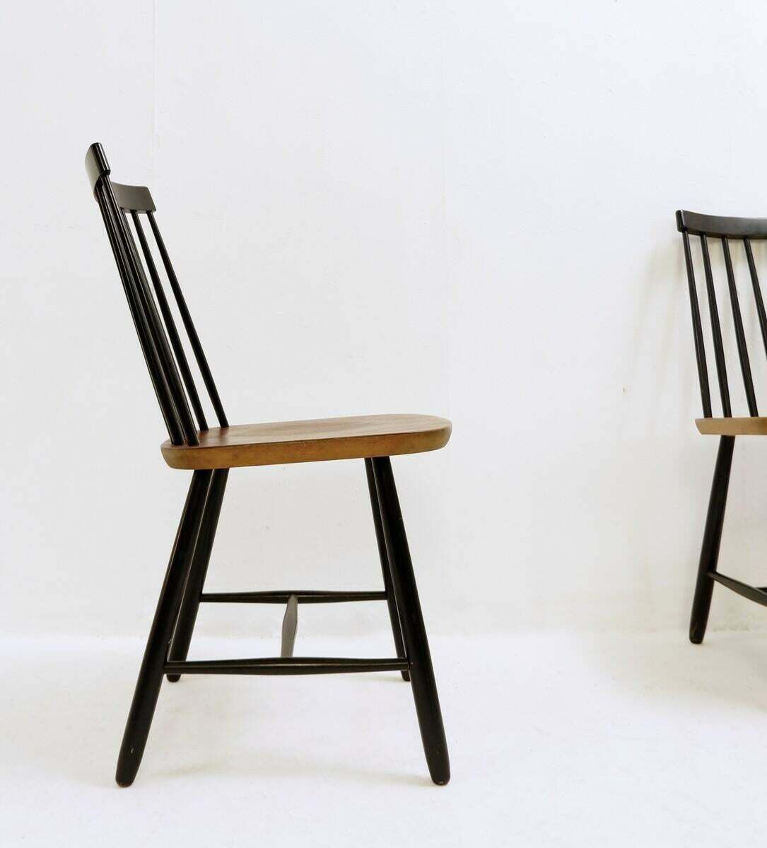 Mid Century Spindle Back Dining Chairs By Yngve Ekström For Pastoe, Netherlands photo vintage