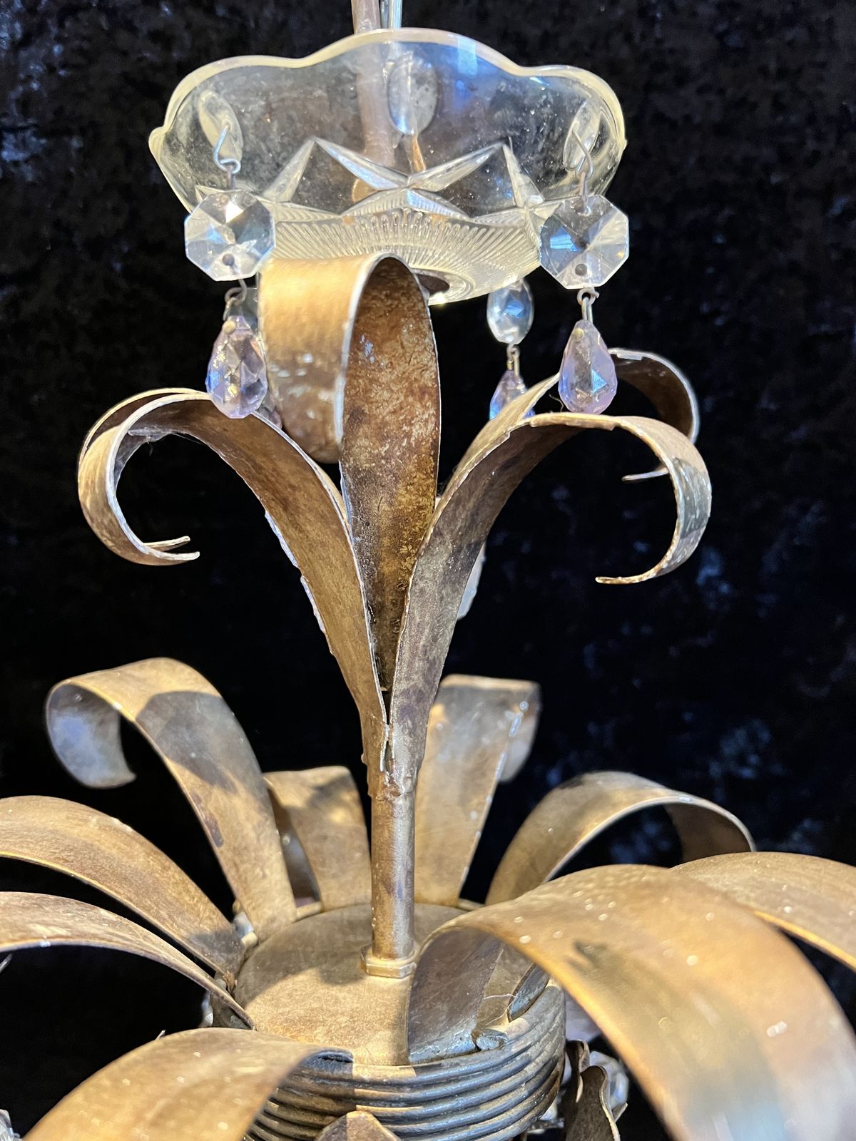 Five Light Italian Florentine Chandelier With Coloured Crystals. Cr773 photo furniture