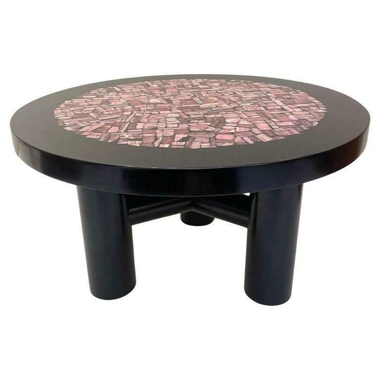Coffee Table In Rhodochrosite And Resin Attributed To Etienne Allemeersch photo furniture