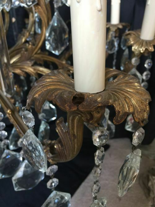 photo furniture Very Large Italian Two Tiered Brass And Antique Chandelier