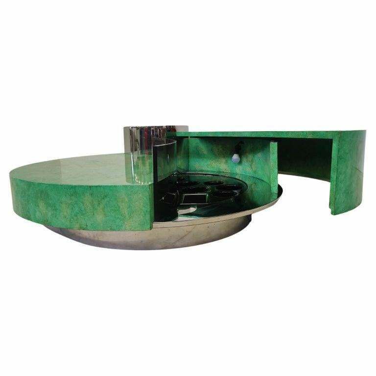 Mid Century Modern Massimo Papiri "Harry's Bar" Green Coffee Table, Italy photo vinterior