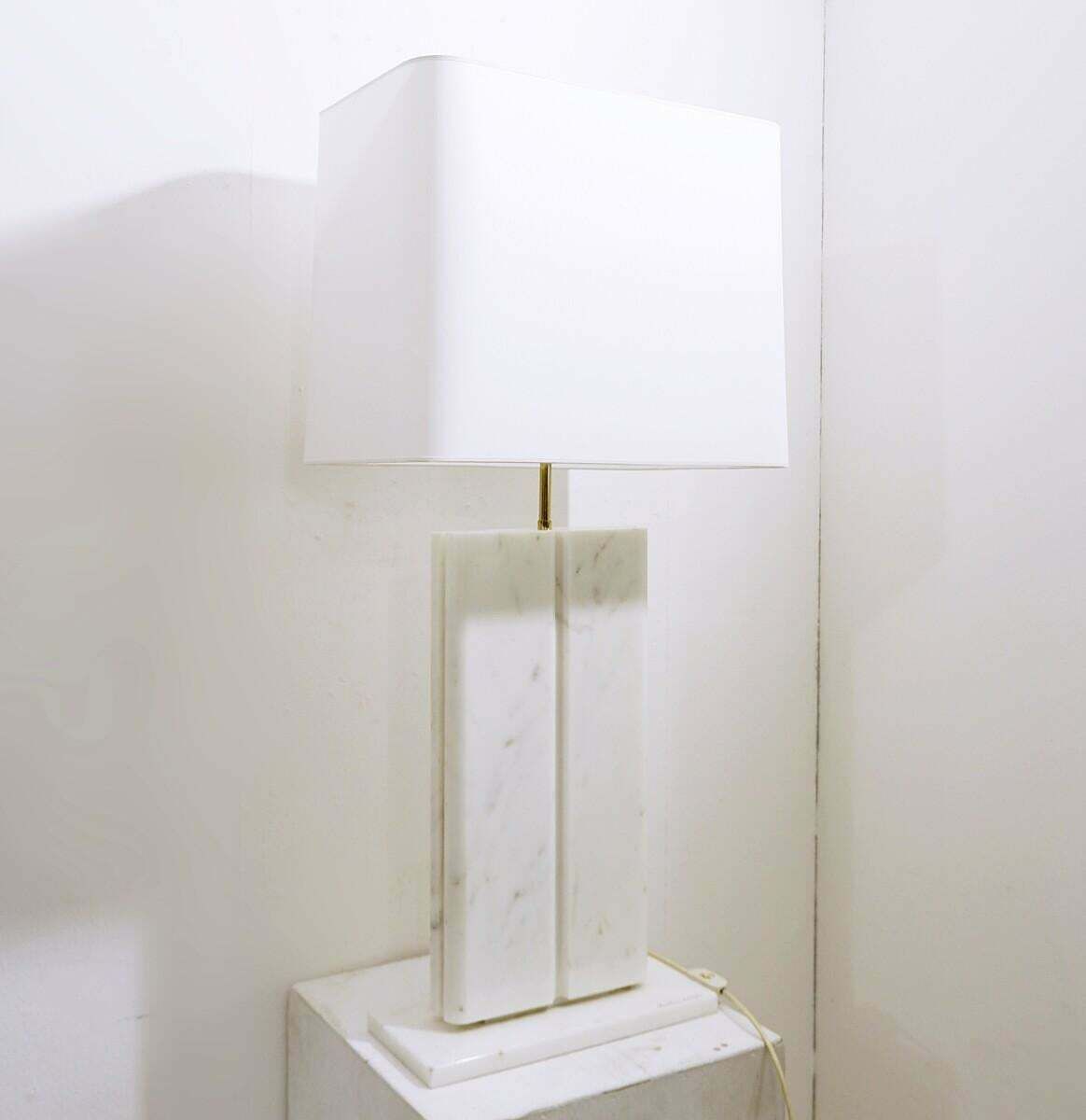 Mid Century Modern Table Lamp By Christian Krekels, Marble, Belgium, 1970s
