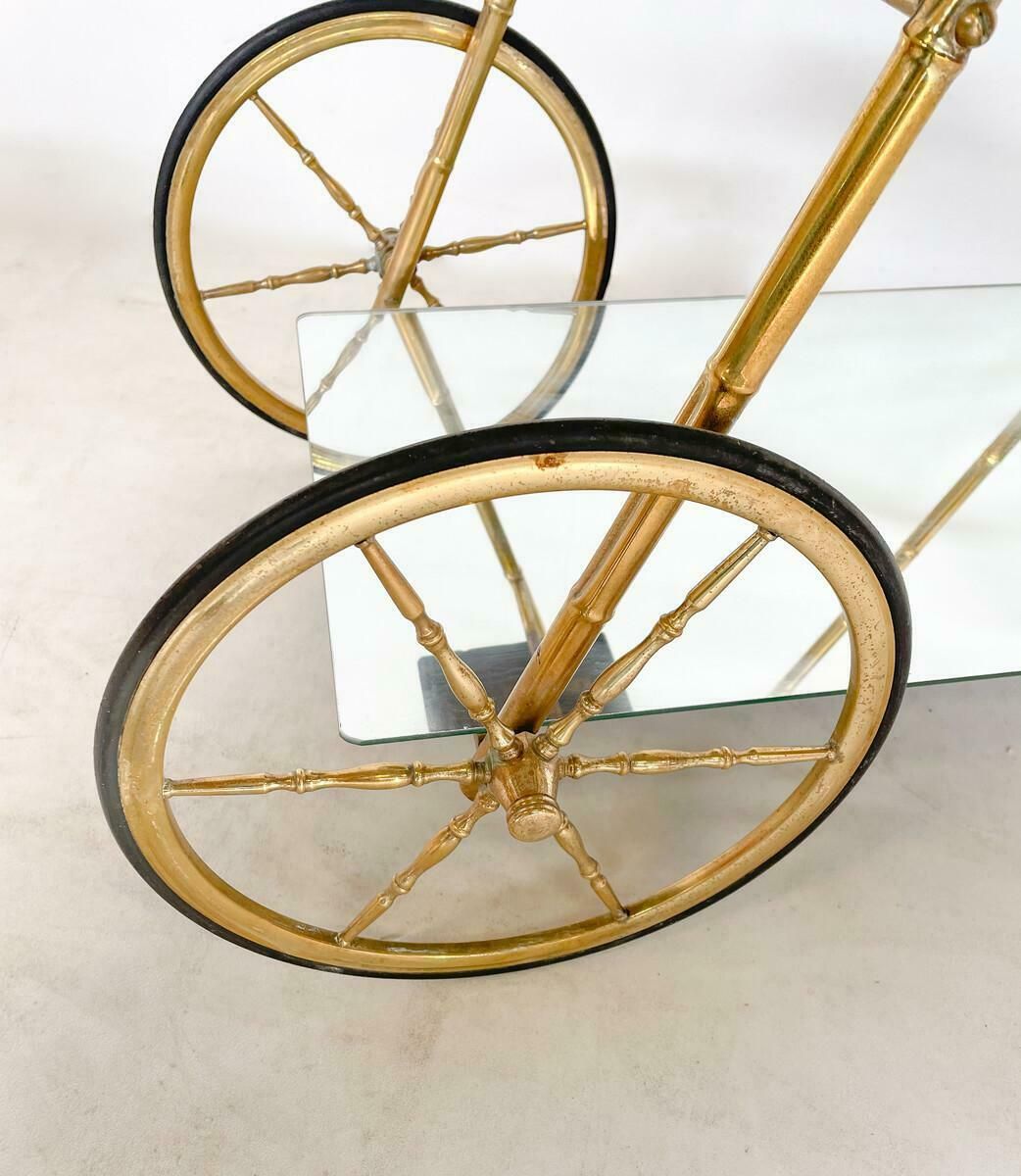 Mid Century Modern Brass And Glass Trolley, Italy, 1950s photo 2229.0