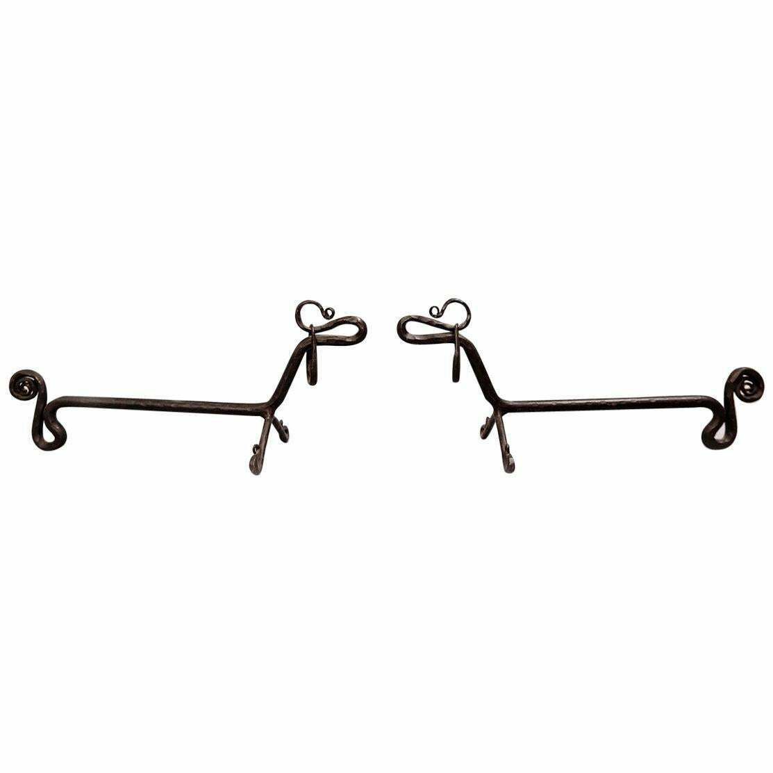 Pair Of Wrought Iron Dachshund Fire Dogs