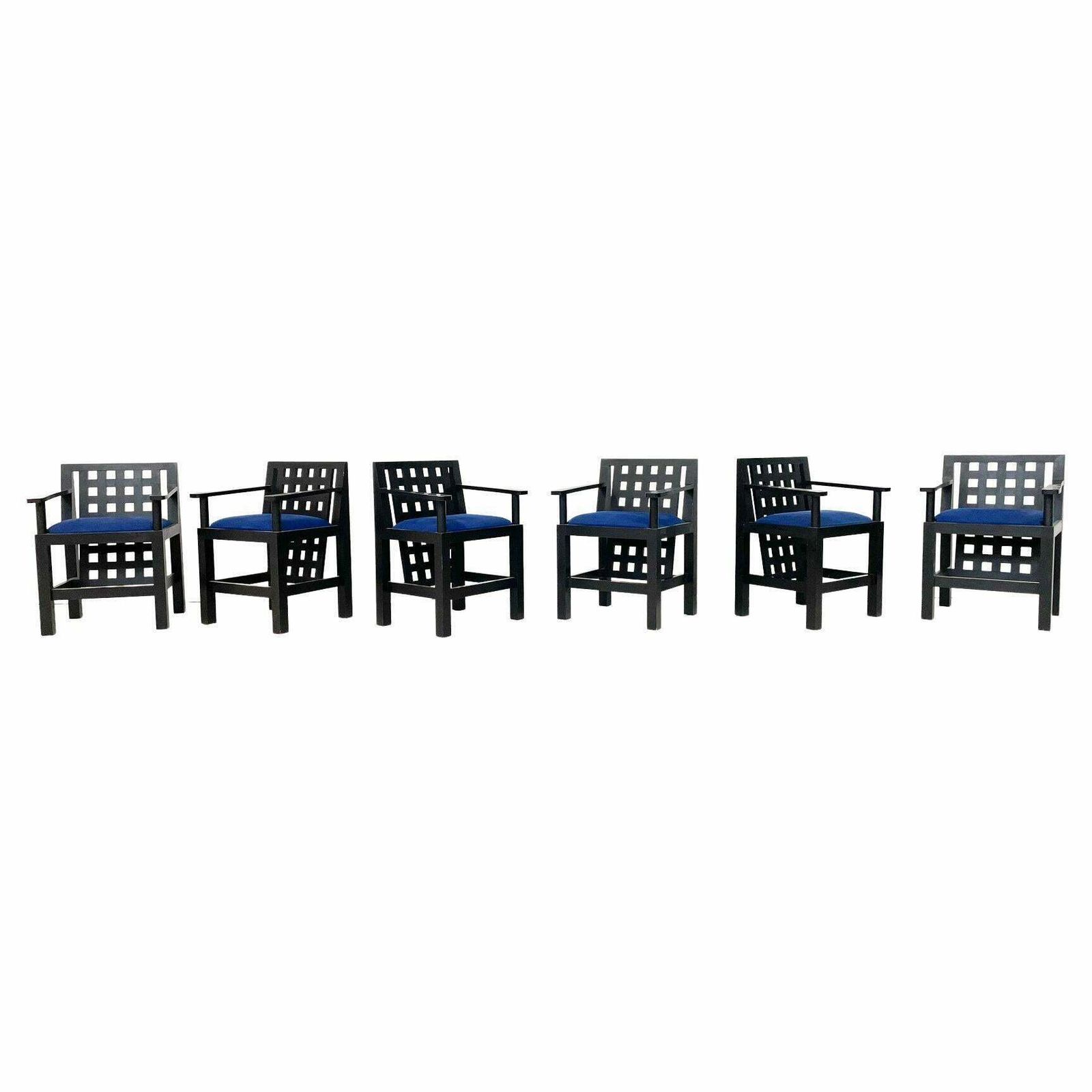 Mid Century Modern Set Of 6 Post Modernist Armchairs