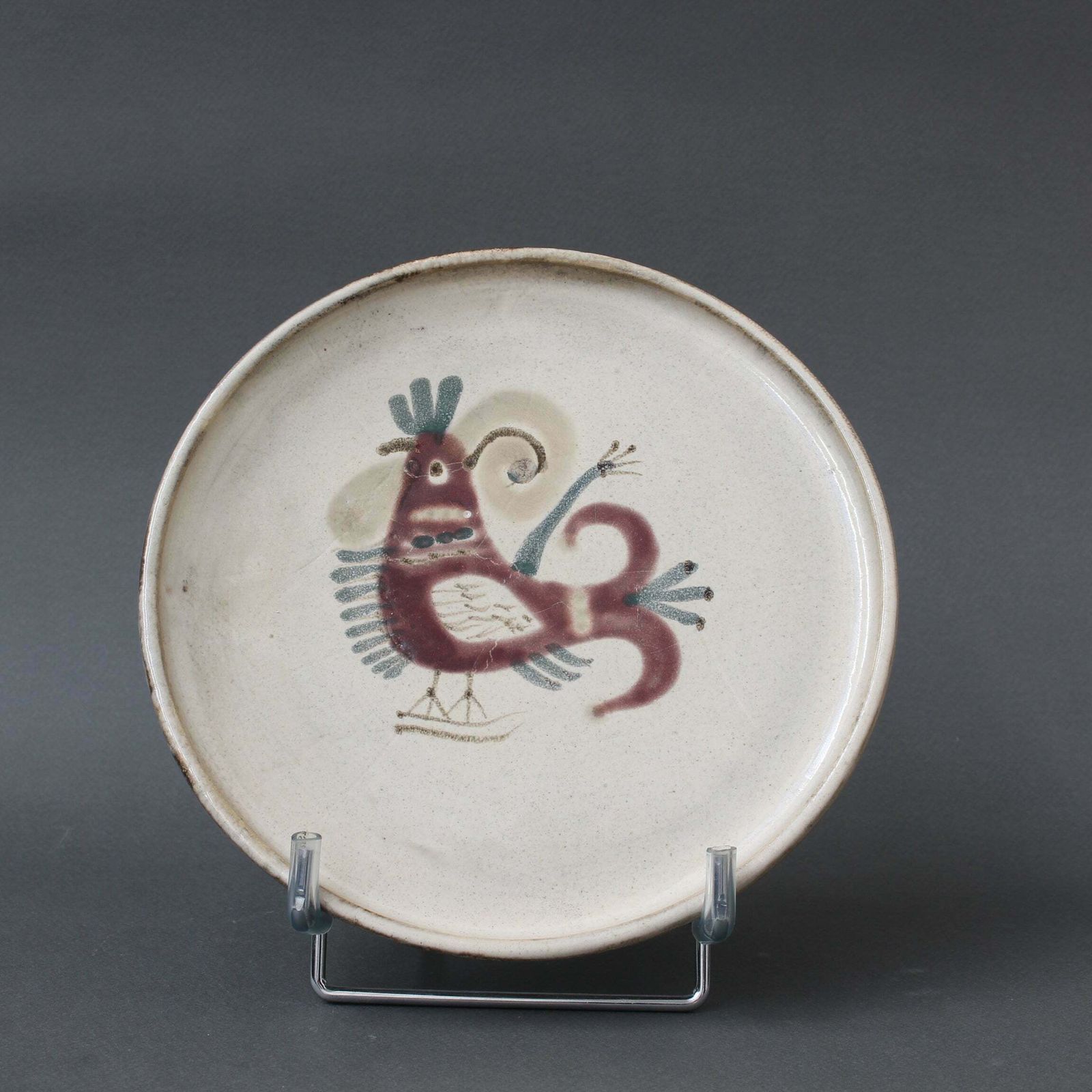 Mid Century French Ceramic Decorative Plate By Le Mûrier Circa 1960s