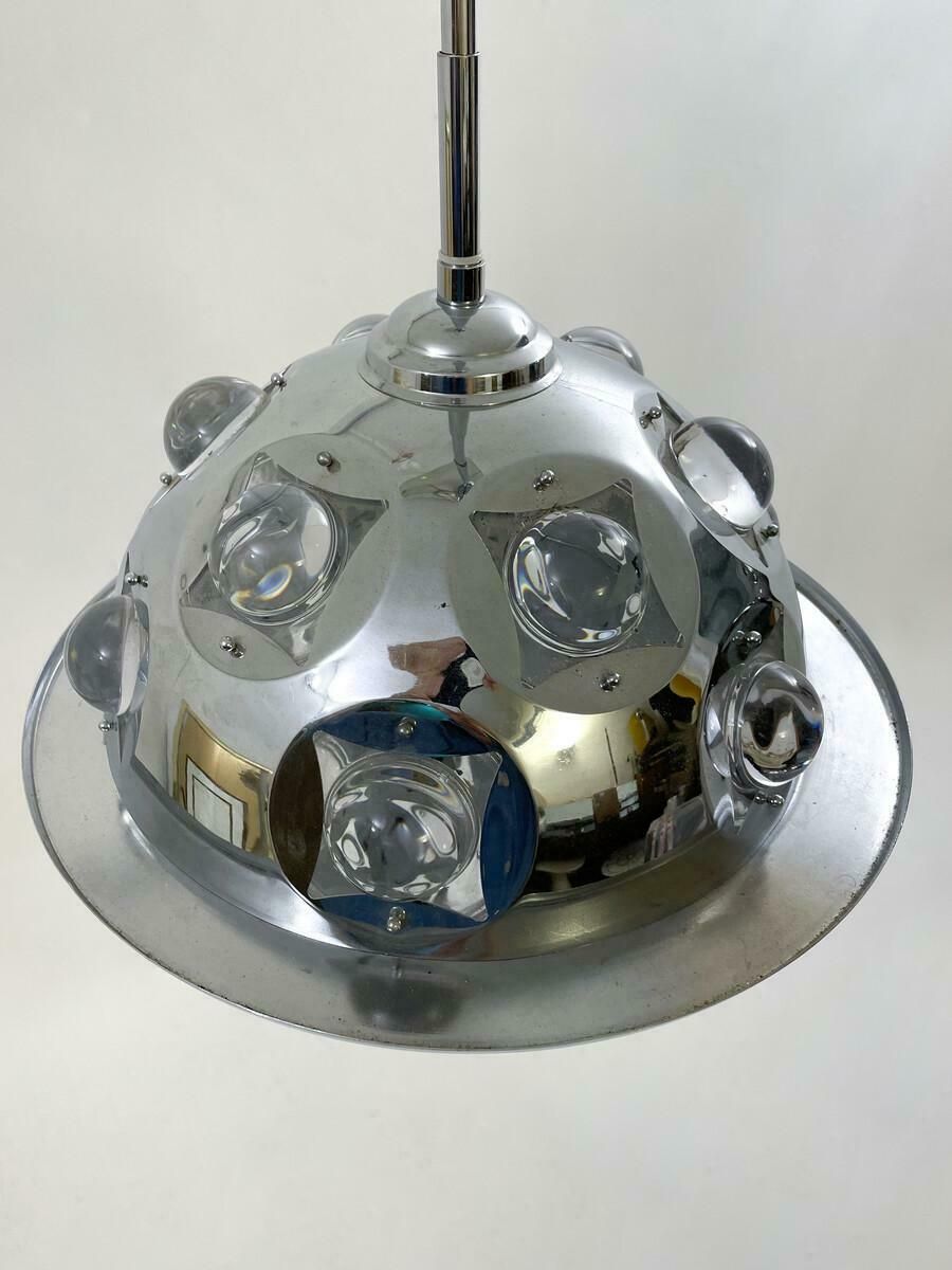 photo furniture Mid Century Modern Chrome And Glass Suspension By Oscar Torlasco, Italy, 1970s