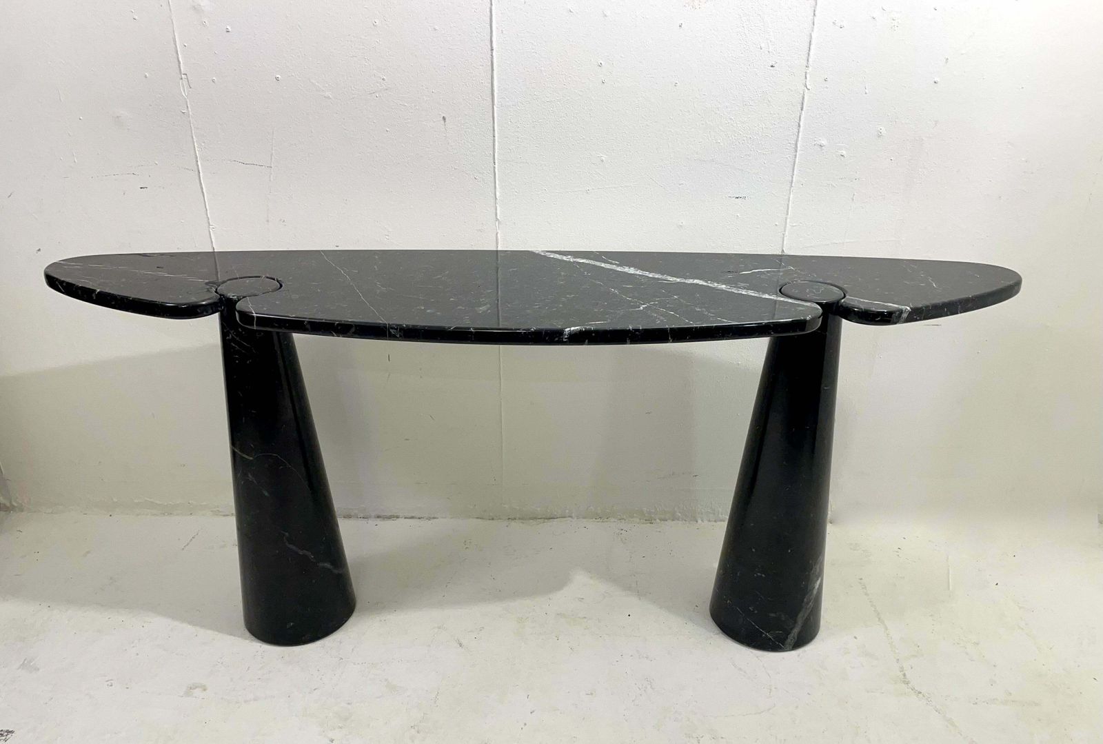 Angelo Mangiarotti "Eros" Black Marble Console In Nero Marquina, 1970s photo for sale