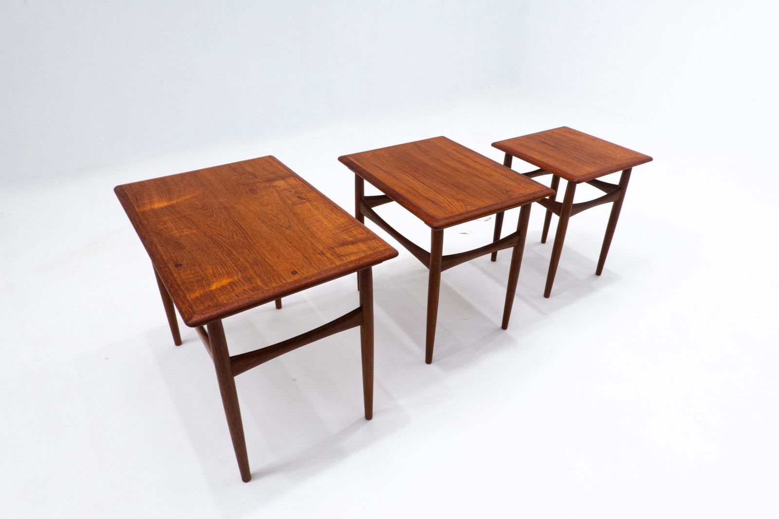 Mid Century Modern Wooden Nesting Tables, Scandinavian, 1960s photo for sale